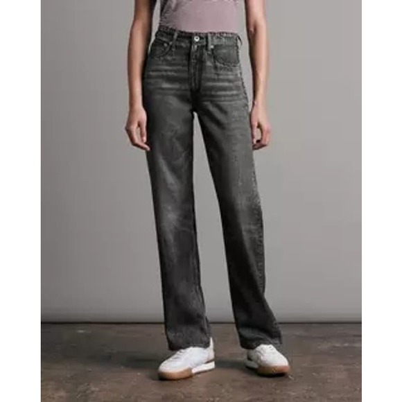 rag & bone Black Magic Liquid Miramar Alex High Rise Straight NWT 23 - Picture 1 of 9
